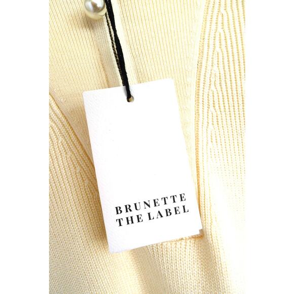 BRUNETTE THE LABEL CANADA Ribbed Knit Half-Zip Popover Sweater S/M NWT $109 - Picture 8 of 15